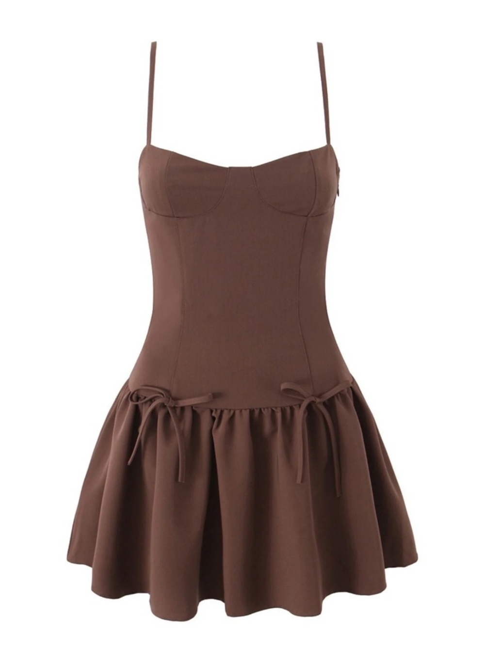 Running Late Mini Dress - Chocolate